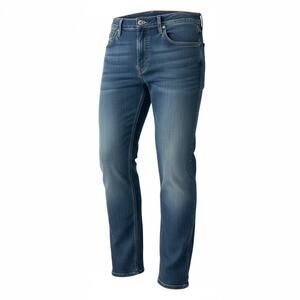 Levis Signature Mens 36x32 Straight Jeans Medium Wash Stretch Denim